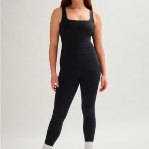 Girlfriend Collective Black Luxe Paneled Unitard